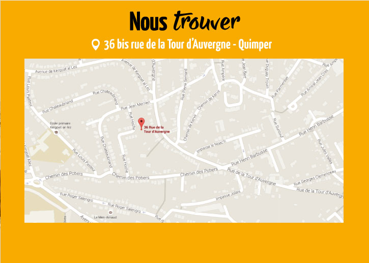 Nous trouver. 36 bis rue de la Tour d’Auvergne - Quimper